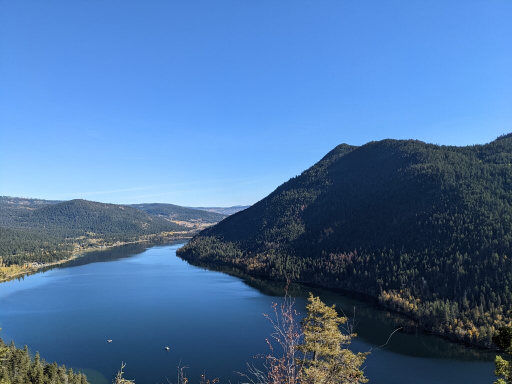 Image of Paul Lake from Gibraltar Rock hiking trail