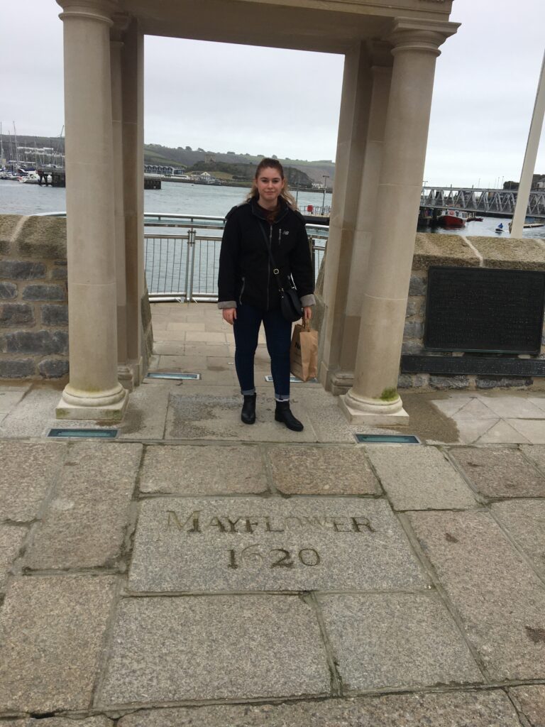 Photo in front of Mayflower port